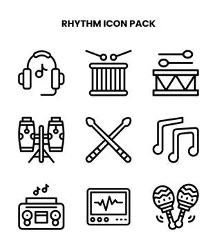 Rhythm Line Icons Pack イラスト素材