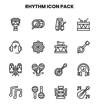 Rhythm Line Scalable Icons Pack Illustrazione stock