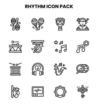 Rhythm Line Set Icons Pack イラスト素材