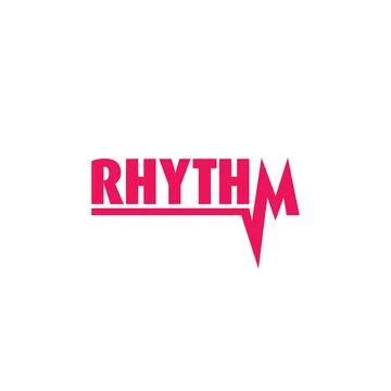 Rhythm script and rhythm curve vector logo design Illustrazione stock