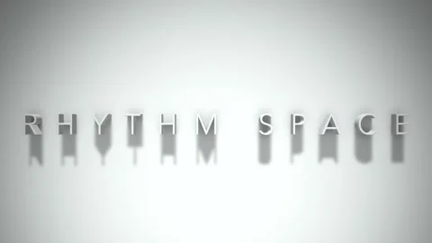 Rhythm space 3D title animation white text on a white background 動画素材 299702862
