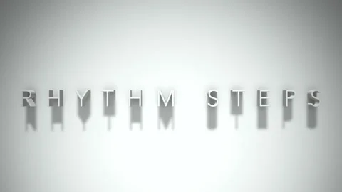 Rhythm steps 3D title animation white text on a white background Stock Footage 299422511
