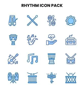 Rhythm Two Colour Graphics Icons Pack イラスト素材