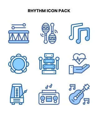 Rhythm Two Colour Scalable Icons Pack Stock Illustration