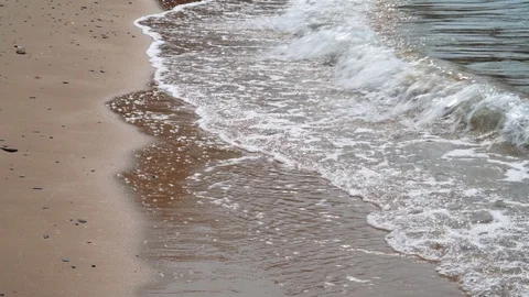 The rhythm of waves on the beautiful beach. 4K Stock Footage 123398593