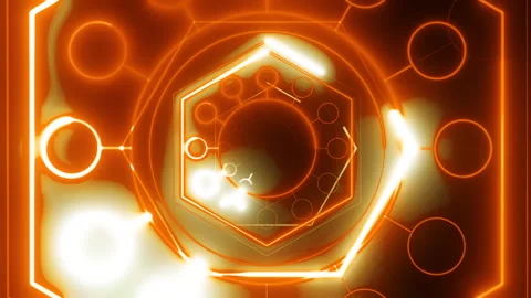 Rhythmic 3d render of an abstract orange and yellow audio visualizer for Stock Footage 321431449