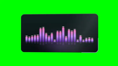 Rhythmic Audio Sound Equalizer Spectrum Bars Bouncing on Green Screen. 스톡 동영상 346369104