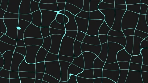 Rhythmic black and blue wave pattern with circular motion Stock Footage 311608899