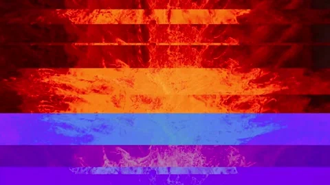 A rhythmic cut of shots of flowing lava with dynamic multi-coloured inserts. Stock Footage 239216467