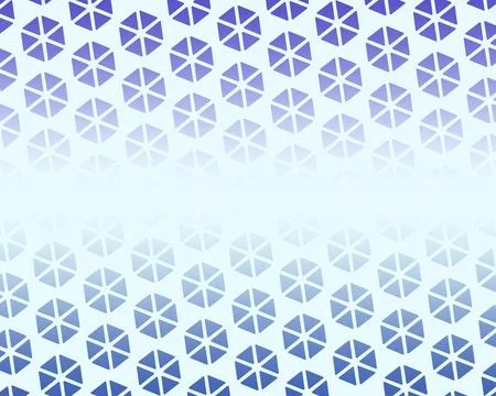 A rhythmic field of angular blue motifs fades toward a bright center, offer.. Stock Illustration