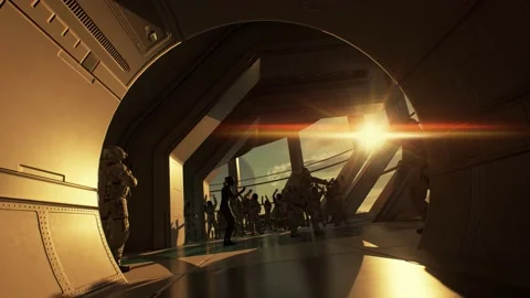 Rhythmic fun: Astronauts host a futuristic zero-gravity dance-off Stock Footage 147452928