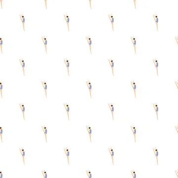 Rhythmic gymnast doing leg split pose pattern Stock Illustration