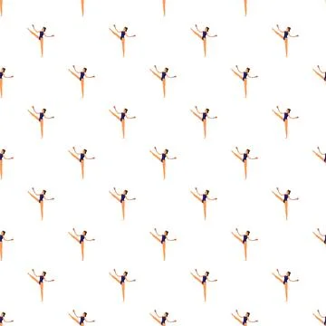Rhythmic gymnast performing a balance pose seamless pattern Illustrazione stock