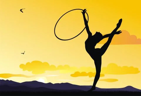 Rhythmic gymnastic Stock Illustration