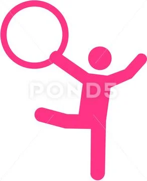 Rhythmic gymnastics with hoop pictogram ~ Clip Art #71232927