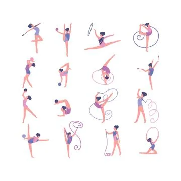 Rhythmic Gymnastics Stock Illustration
