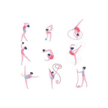 Rhythmic Gymnastics Stock Illustration