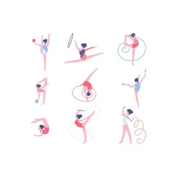 Rhythmic Gymnastics Stock Illustration