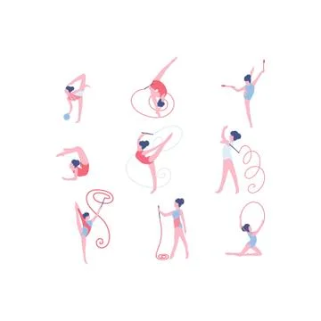 Rhythmic Gymnastics Stock Illustration
