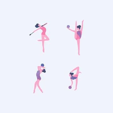 Rhythmic Gymnastics Stock Illustration