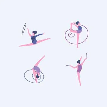 Rhythmic Gymnastics Stock Illustration