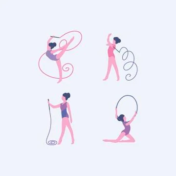 Rhythmic Gymnastics Stock Illustration