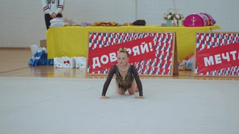 Rhythmic gymnastics performance Stock Footage 335616365