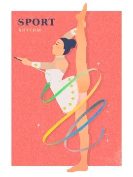 Rhythmic gymnastics poster Stock Illustration