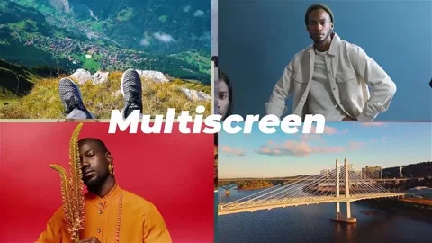 Rhythmic multiscreen opener  After Effects	Stock