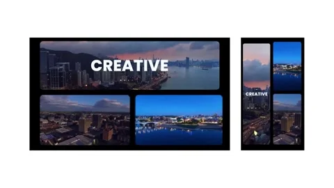 Rhythmic Multiscreen Slideshow After Effects stock