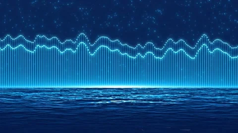 Rhythmic particle line wave background Stock-Footage 305013177