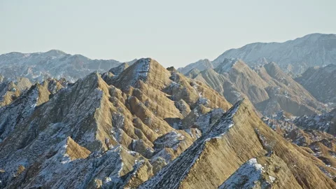 Rhythmic Snowy Mountain Landscape Sunset B Roll Stock Footage 325855216