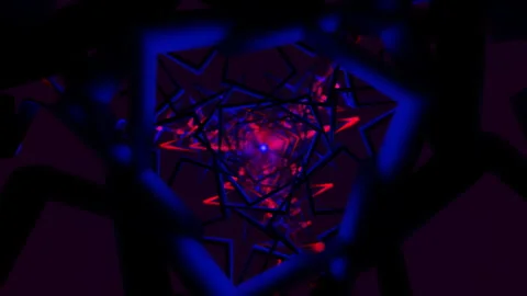 Rhythmic strobe lights and morphing geometric forms in a seamless loop Stock Footage 326870394