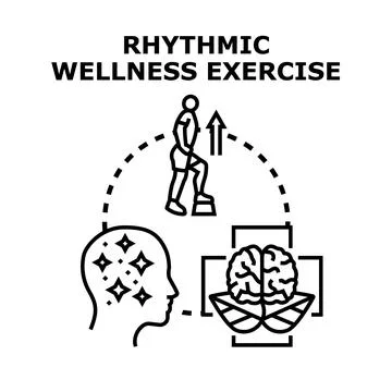 Rhythmic wellness exercise enhancing mental physical health Stock Illustration