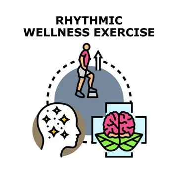 Rhythmic wellness exercise enhancing mental physical health Stock Illustration