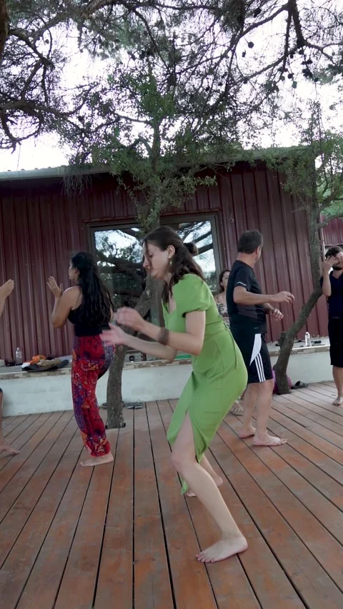 Rhythmic yoga dance session in Izmir, Turkey, on Sept 13, 2025 Stock Footage 328437608