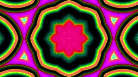 Rhythmical psychedelic multicolor mandala. Dj background Stock Footage 155077347