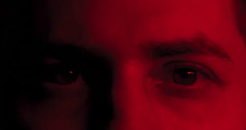 Rhythmically pulsating blue and red led light laser illumination. Close-up macro Stock Footage 229269763