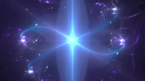 Rhythmically pulsing, spinning shining star Stock Footage 153915217
