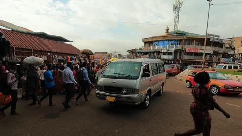 "Rhythms of Life: Time-Lapse of a Vibrant Local Market in Ghana" Stock Footage 243542083