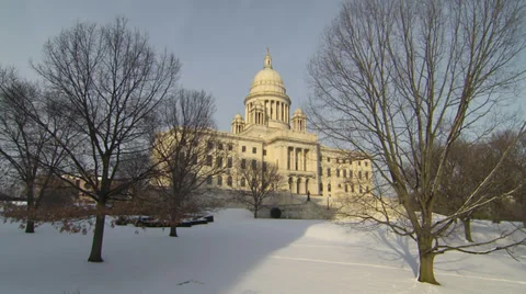 Ri capital in snow Stock Footage 35328522
