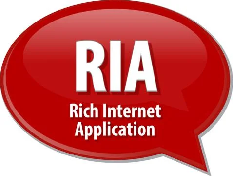 RIA acronym definition speech bubble illustration Stock Illustration