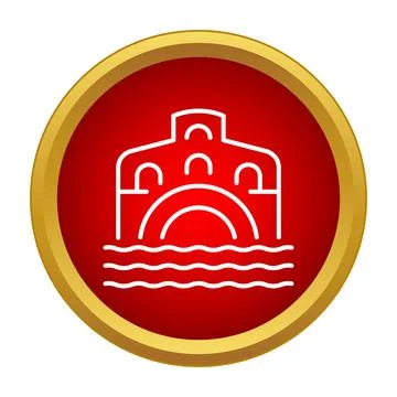 Rialto bridge icon representing venetian landmark travel Stock Illustration