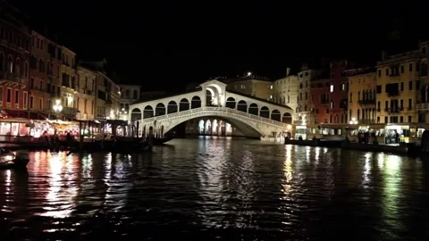 Rialto Bridge At Night Stock Footage 170014275