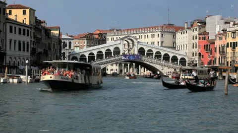 Rialto Bridge Venice Stock Footage