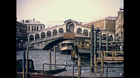 Rialto bridge Venice Stock Footage