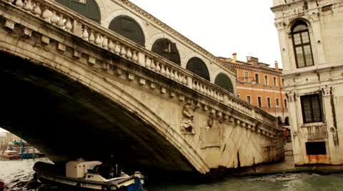 Rialto Bridge - Venice, Venezia Stock Footage