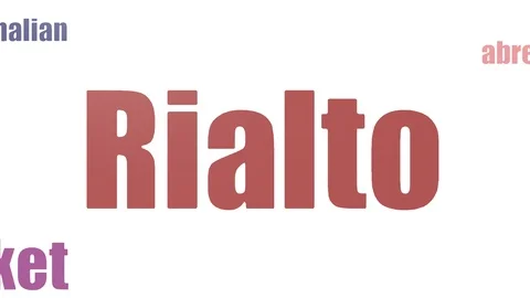 Rialto Tag Cloud Animated On White Background Stock Footage 107246410