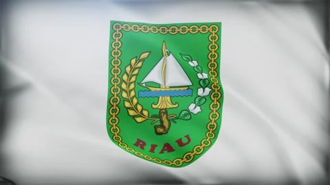Riau Province Flag Stock Footage 331624872