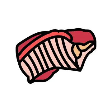 Rib beef color icon vector illustration Stock Illustration